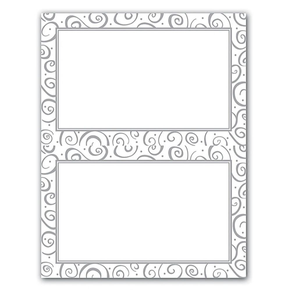 NWT 48 Gartner Studios 2-Up Invitations Silver Swirl 5.5" x 8.5" Anniversary